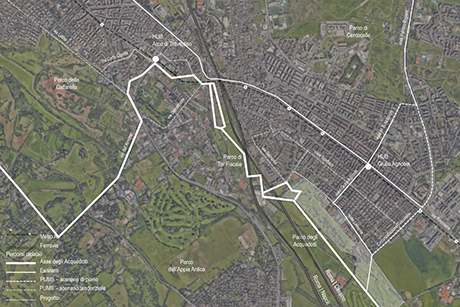 le connessioni tra parchi su base satellitare (Google Maps)